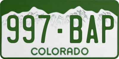 CO license plate 997BAP