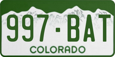 CO license plate 997BAT
