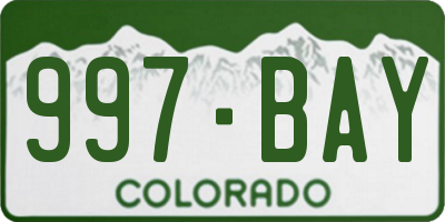 CO license plate 997BAY