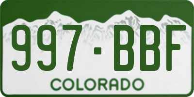 CO license plate 997BBF