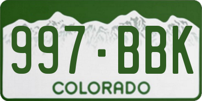 CO license plate 997BBK