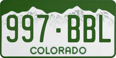CO license plate 997BBL