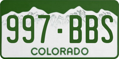 CO license plate 997BBS