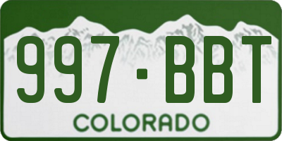 CO license plate 997BBT