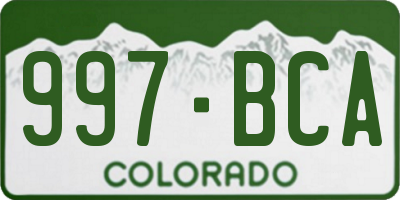 CO license plate 997BCA