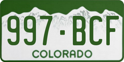 CO license plate 997BCF