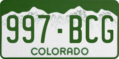 CO license plate 997BCG