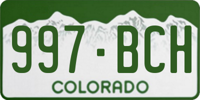 CO license plate 997BCH