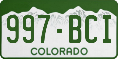 CO license plate 997BCI