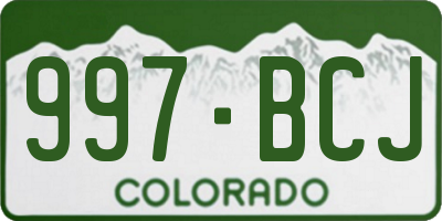 CO license plate 997BCJ
