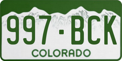 CO license plate 997BCK
