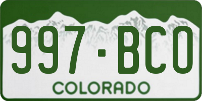 CO license plate 997BCO
