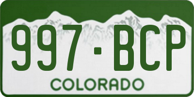 CO license plate 997BCP