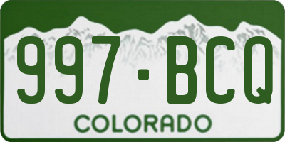 CO license plate 997BCQ