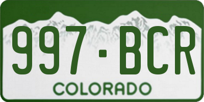 CO license plate 997BCR