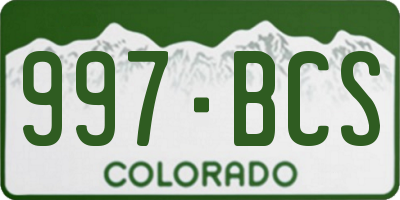 CO license plate 997BCS