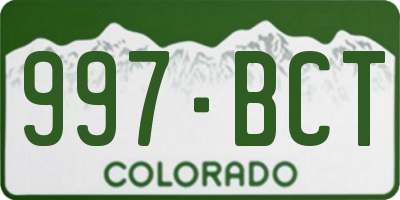 CO license plate 997BCT