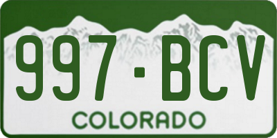 CO license plate 997BCV