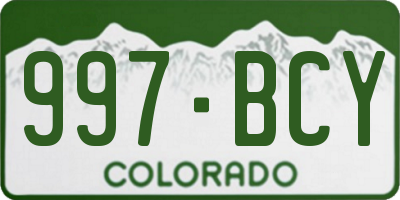 CO license plate 997BCY