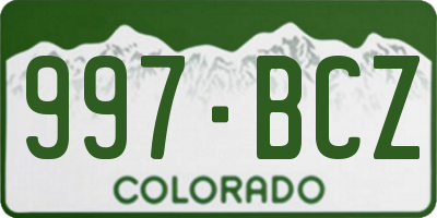 CO license plate 997BCZ