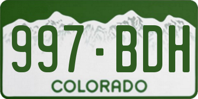 CO license plate 997BDH