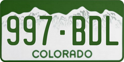 CO license plate 997BDL
