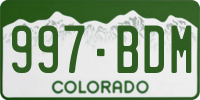 CO license plate 997BDM
