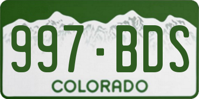 CO license plate 997BDS