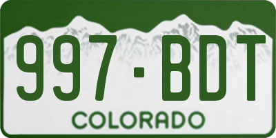 CO license plate 997BDT
