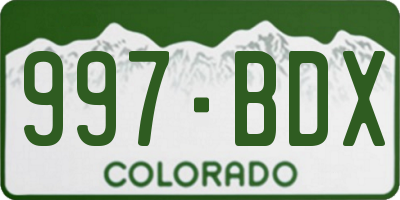 CO license plate 997BDX