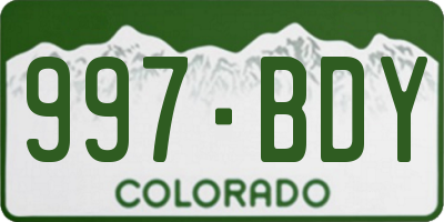 CO license plate 997BDY