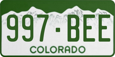 CO license plate 997BEE