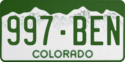CO license plate 997BEN