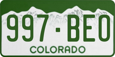 CO license plate 997BEO