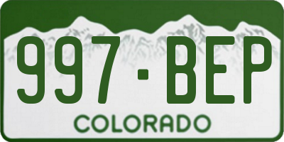 CO license plate 997BEP