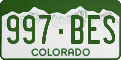 CO license plate 997BES