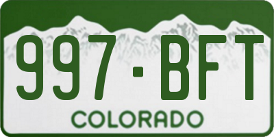 CO license plate 997BFT