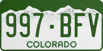 CO license plate 997BFV