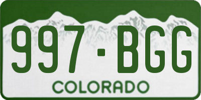 CO license plate 997BGG