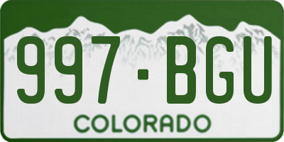 CO license plate 997BGU