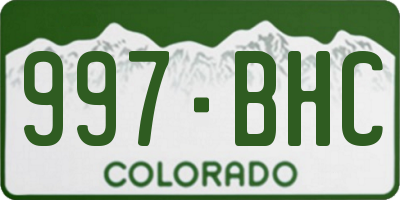 CO license plate 997BHC