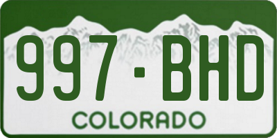 CO license plate 997BHD