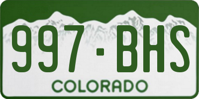 CO license plate 997BHS