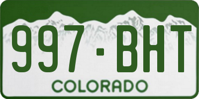 CO license plate 997BHT