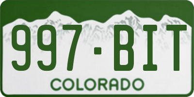 CO license plate 997BIT