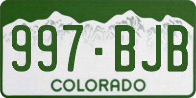 CO license plate 997BJB