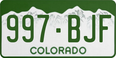 CO license plate 997BJF