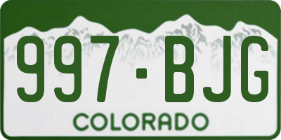 CO license plate 997BJG
