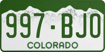 CO license plate 997BJO