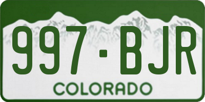 CO license plate 997BJR